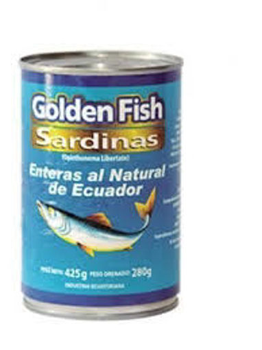 Imagen de SARDINA ENTERA AL NATURAL GOLDEN FISH 425 GRS (24 UNI)