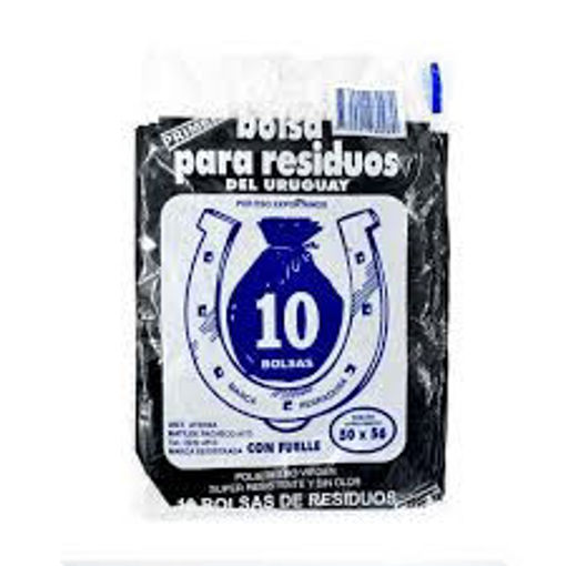 Imagen de BOLSA DE RESIDUOS HERRADURA FAMILIAR X 10 UNI (50 UNI)