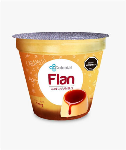 Imagen de POSTRE FLAN VAINILLA CON CARAMELO COLONIAL 120 GR (72 UNI)