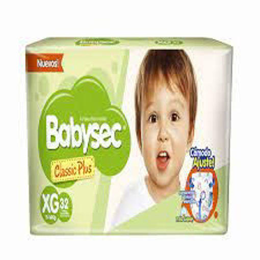 Imagen de PAÑALES BABYSEC CLASIC PLUS XG 32 UNIDADES (6 UNI)