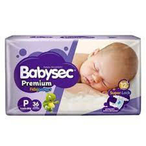 Imagen de PAÑALES BABYSEC PREMIUM P X 36 UNIDADES (6 UNI)