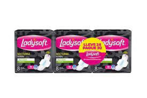 Imagen de TOALLAS FEMENINAS LADYSOFT NOCTURNA PACK LLEVE 24 X 20