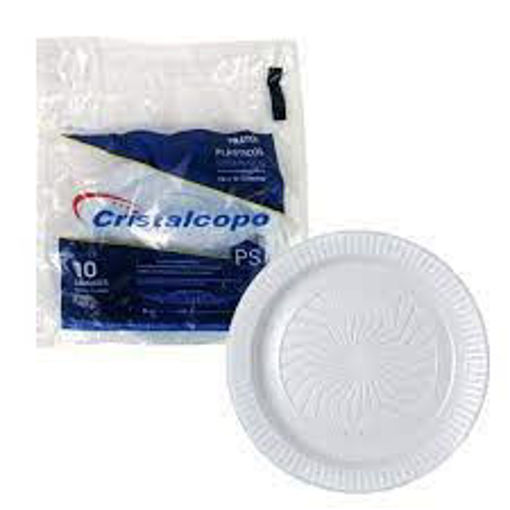 Imagen de PLATO LLANO PVC BLANCO 18 CM X 10 UNIDADES (50 UNI)