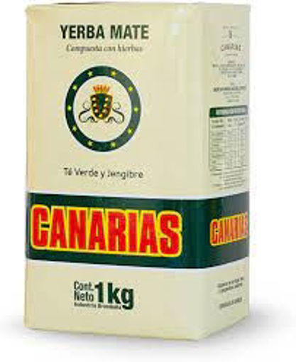 Imagen de YERBA CANARIAS TE VERDE Y JENGIBRE 1 KG (20 UNI)