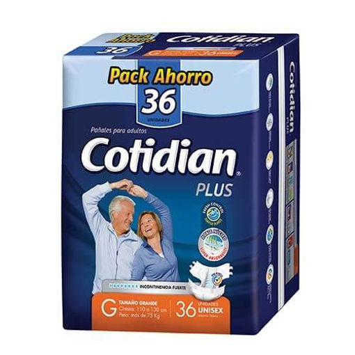 Imagen de PAÑALES ADULTO COTIDIAN PLUS G X 36 UNIDADES
