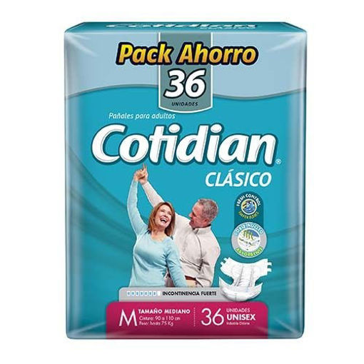 Imagen de PAÑALES ADULTO COTIDIAN M X 36 UNIDADES