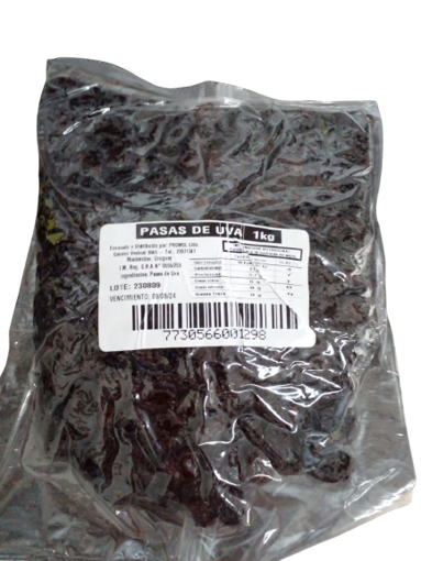 Imagen de PASAS DE UVA PAQUETE 1KG (12 UNI)