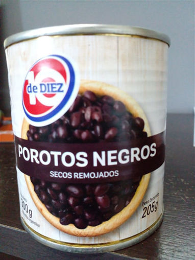 Imagen de POROTO NEGRO LATA DE DIEZ 300GR (24 UNI)