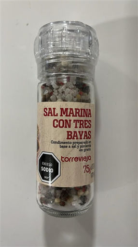 Imagen de SALERO MOLINILLO SAL TRES BAYAS TORREVIEJA 85 GR (8 UNI)